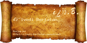 Ölvedi Bertalan névjegykártya